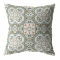 Palacedesigns 18 in. Mandala Indoor & Outdoor Throw Pillow Orange Light Blue & White PA3104849